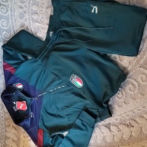 Puma FIGC Italia Iconic MCS Track Jacket Pants Set Adult L